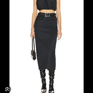 Helsa heavy satin column skirt